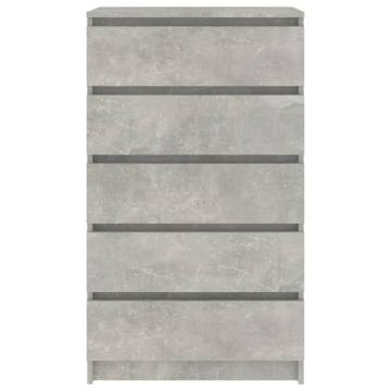 Elegant Drawer Cabinet in Concrete Grey - 60x36x103 cm