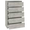 Elegant Drawer Cabinet in Concrete Grey - 60x36x103 cm