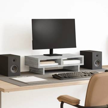 Monitor Stand Grey Sonoma - Efficient Workspace Solution