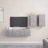  4 Piece TV Cabinet Set Concrete Grey Engineered Wood Colour concrete grey Quantity in Package 4 Width 60 cm 