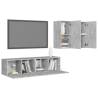 4 Piece Concrete Grey TV Cabinet Set - Stylish & Practical