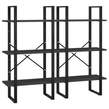 Black Storage Shelf 60x30x210 cm - Durable & Versatile