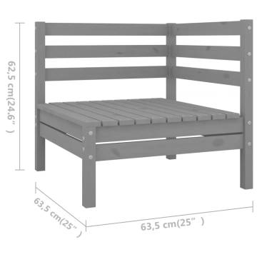 7 Piece Garden Lounge Set - Solid Pinewood Grey | HipoMarket