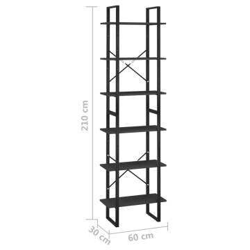 Black Storage Shelf 60x30x210 cm - Durable & Versatile