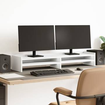 Monitor Stand White - Ergonomic Design & Storage | Hipomarket