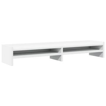 Monitor Stand White - Ergonomic Design & Storage | Hipomarket