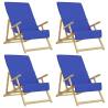 Set of 4 Royal Blue Beach Towels - Soft & Quick-Dry 400 GSM