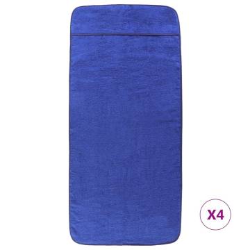 Set of 4 Royal Blue Beach Towels - Soft & Quick-Dry 400 GSM