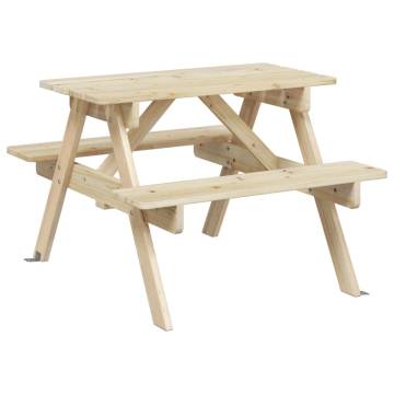 Picnic Table for 4 Kids with Umbrella | Solid Wood Fir