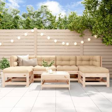 7 Piece Garden Lounge Set - Solid Pine Wood | HiPoMarket