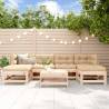  7 Piece Garden Lounge Set Solid Wood Pine Colour natural pine Number of 7 