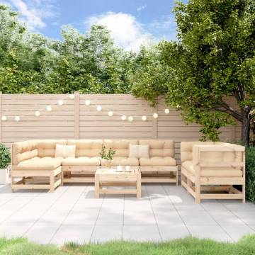 8 Piece Garden Lounge Set - Solid Wood Pine for Cozy Outdoors