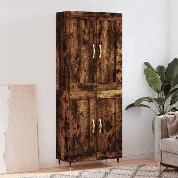 Stylish Highboard in Smoked Oak - Durable & Elegant Design