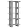 Stylish Grey Sonoma Book Cabinet & Room Divider - 80x30x160 cm