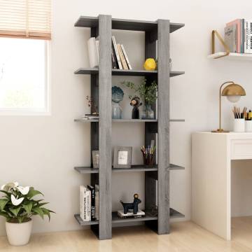 Stylish Grey Sonoma Book Cabinet & Room Divider - 80x30x160 cm