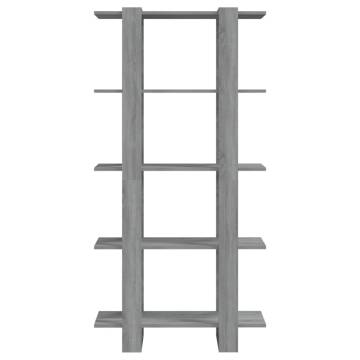 Stylish Grey Sonoma Book Cabinet & Room Divider - 80x30x160 cm