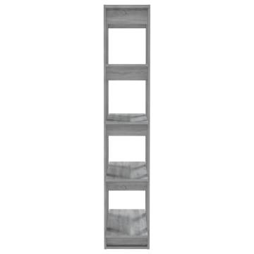 Stylish Grey Sonoma Book Cabinet & Room Divider - 80x30x160 cm