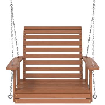 Garden Swing Chair - Brown Solid Wood Fir with Metal Chains