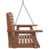 Garden Swing Chair - Brown Solid Wood Fir with Metal Chains