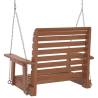 Garden Swing Chair - Brown Solid Wood Fir with Metal Chains