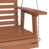 Garden Swing Chair - Brown Solid Wood Fir with Metal Chains