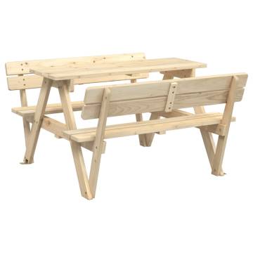 Kids Picnic Table with Umbrella Hole - Solid Wood Fir | HipoMarket