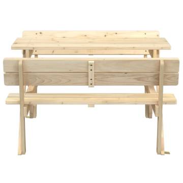 Kids Picnic Table with Umbrella Hole - Solid Wood Fir | HipoMarket