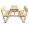 Kids Picnic Table with Umbrella Hole - Solid Wood Fir | HipoMarket