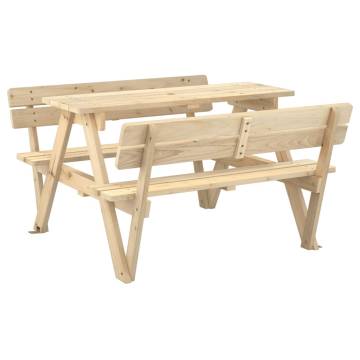 Kids Picnic Table with Umbrella Hole - Solid Wood Fir | HipoMarket