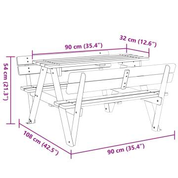 Kids Picnic Table with Umbrella Hole - Solid Wood Fir | HipoMarket