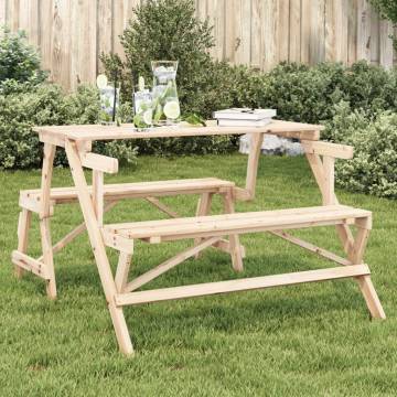 Picnic Table with Benches - Solid Wood Fir 2-in-1 Design