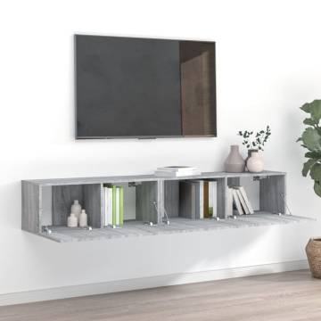 2 Piece TV Cabinet Set Grey Sonoma - Stylish & Functional