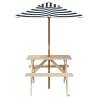 Kids Picnic Table with Umbrella - Solid Wood Fir | HipoMarket