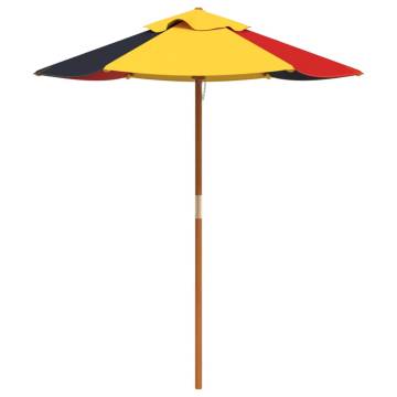 Kids Picnic Table with Umbrella - Solid Wood Fun for 4