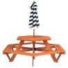 Hexagon Picnic Table for 6 Kids with Umbrella - Solid Fir Wood