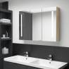  LED Bathroom Mirror Cabinet 89x14x62 cm Oak Colour oak Size 89 x 14 x 62 cm Quantity in Package 1 