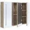 LED Bathroom Mirror Cabinet 89x14x62 cm - Oak Style