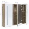 LED Bathroom Mirror Cabinet 89x14x62 cm - Oak Style