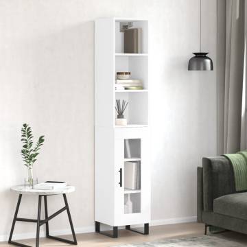 Stylish Highboard White 34.5x34x180 cm - Hipomarket UK