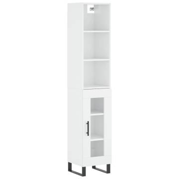 Stylish Highboard White 34.5x34x180 cm - Hipomarket UK