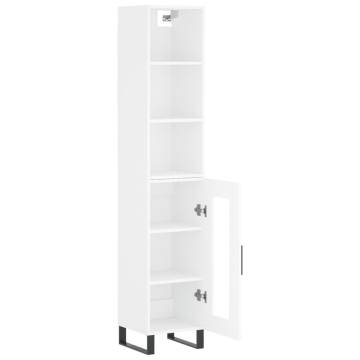 Stylish Highboard White 34.5x34x180 cm - Hipomarket UK