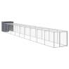 Chicken Cage with Run Anthracite - Durable Galvanised Steel