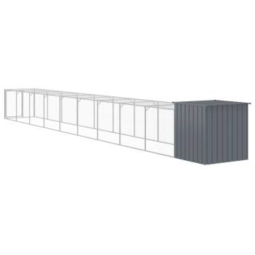 Chicken Cage with Run Anthracite - Durable Galvanised Steel