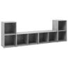 Stylish 4 pcs Concrete Grey TV Cabinets - Engineered Wood