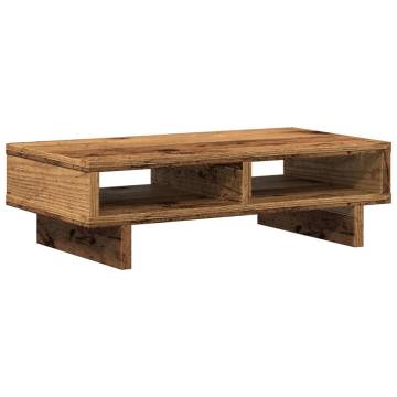 Monitor Stand Old Wood - Enhance Your Workspace Comfort