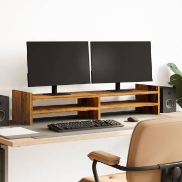 Monitor Stand Old Wood - Stylish & Durable Workspace Solution