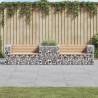  Garden Bench with Gabion Basket Solid Wood Pine Colour natural pine Quantity in Package 1 Number of 