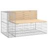 Garden Bench with Gabion Basket - Solid Wood Pine