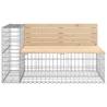 Garden Bench with Gabion Basket - Solid Wood Pine