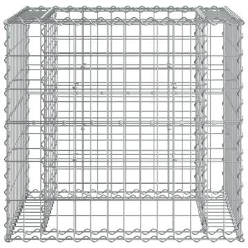 Garden Bench with Gabion Basket - Solid Wood Pine